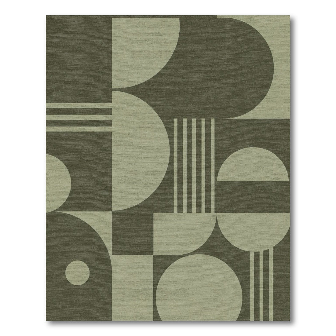 Green Geometric Circles Area Rug