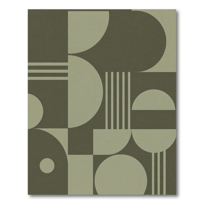 Green Geometric Circles Area Rug