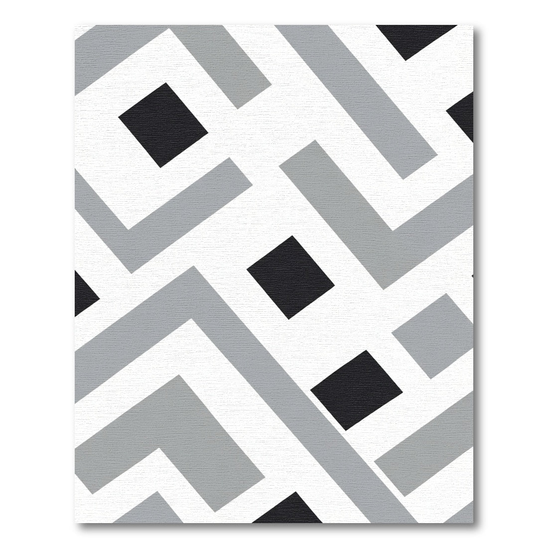 Monochrome Geometric Maze Pattern Rug