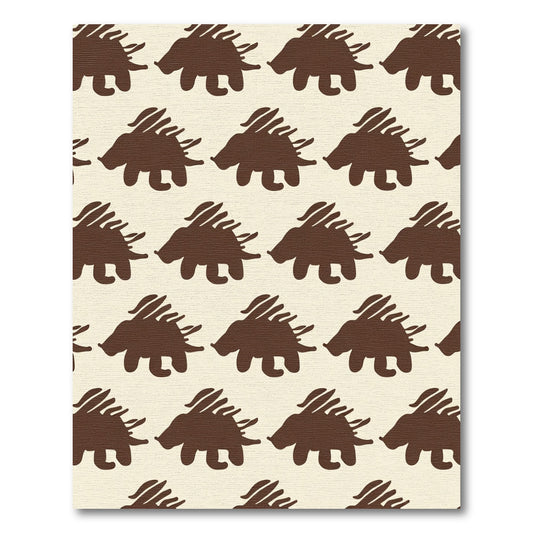 Brown Hedgehog Repeating Pattern Rug