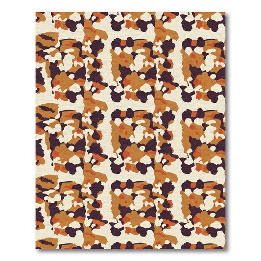 Autumn Camouflage Geometric Arrangement Rug