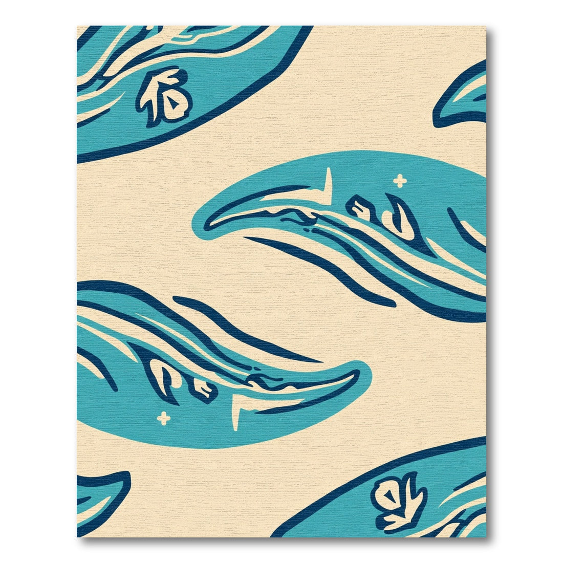 Oceanic Teal Wave Composition Rug