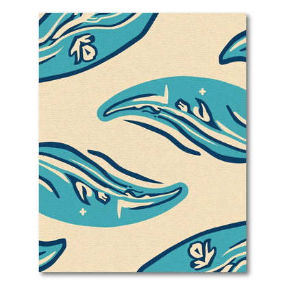 Oceanic Teal Wave Composition Rug