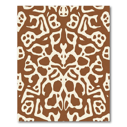 Rich Terracotta Abstract Organic Composition Rug