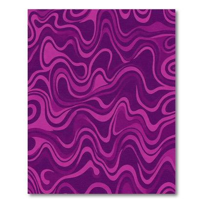 Vivid Magenta Swirling Abstract Lines Rug