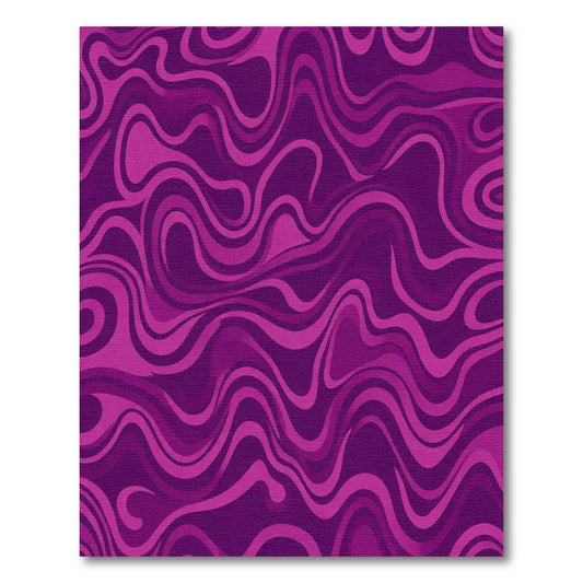 Vivid Magenta Swirling Abstract Lines Rug