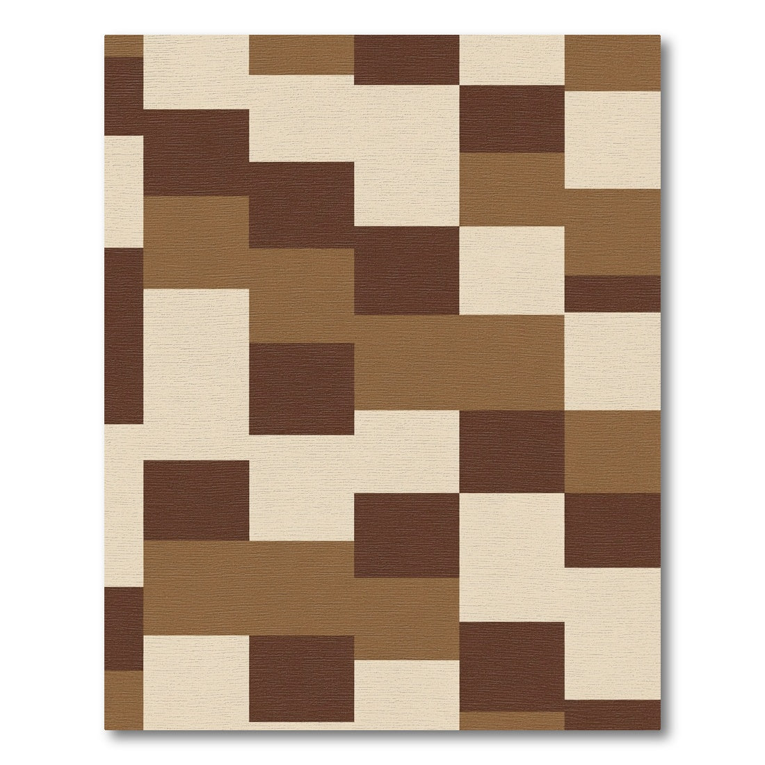 Earthy Tones Geometric Block Rug