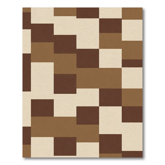Earthy Tones Geometric Block Rug
