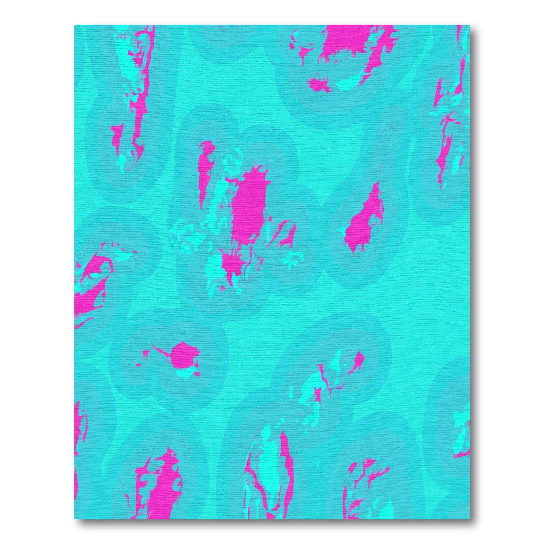 Vibrant Pink Teal Organic Splash Rug