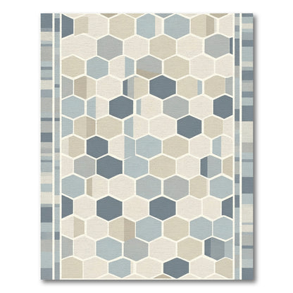Geometric Hexagon Honeycomb Pastel Rug