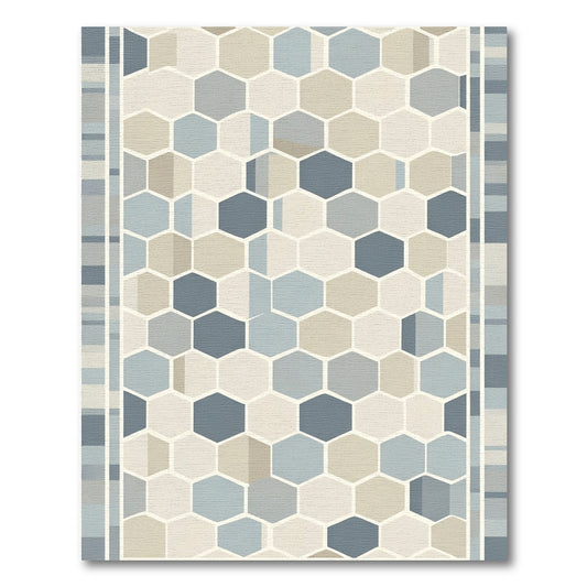 Geometric Hexagon Honeycomb Pastel Rug