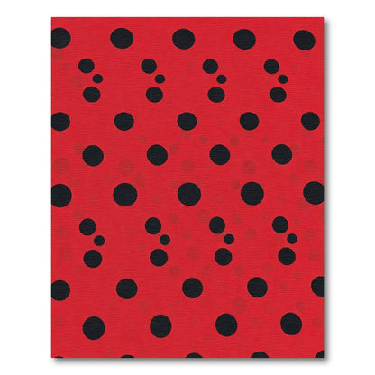Crimson Polka Dot Accent Rug