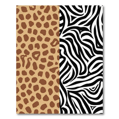 Brown Spots Black White Stripes Overlay Rug