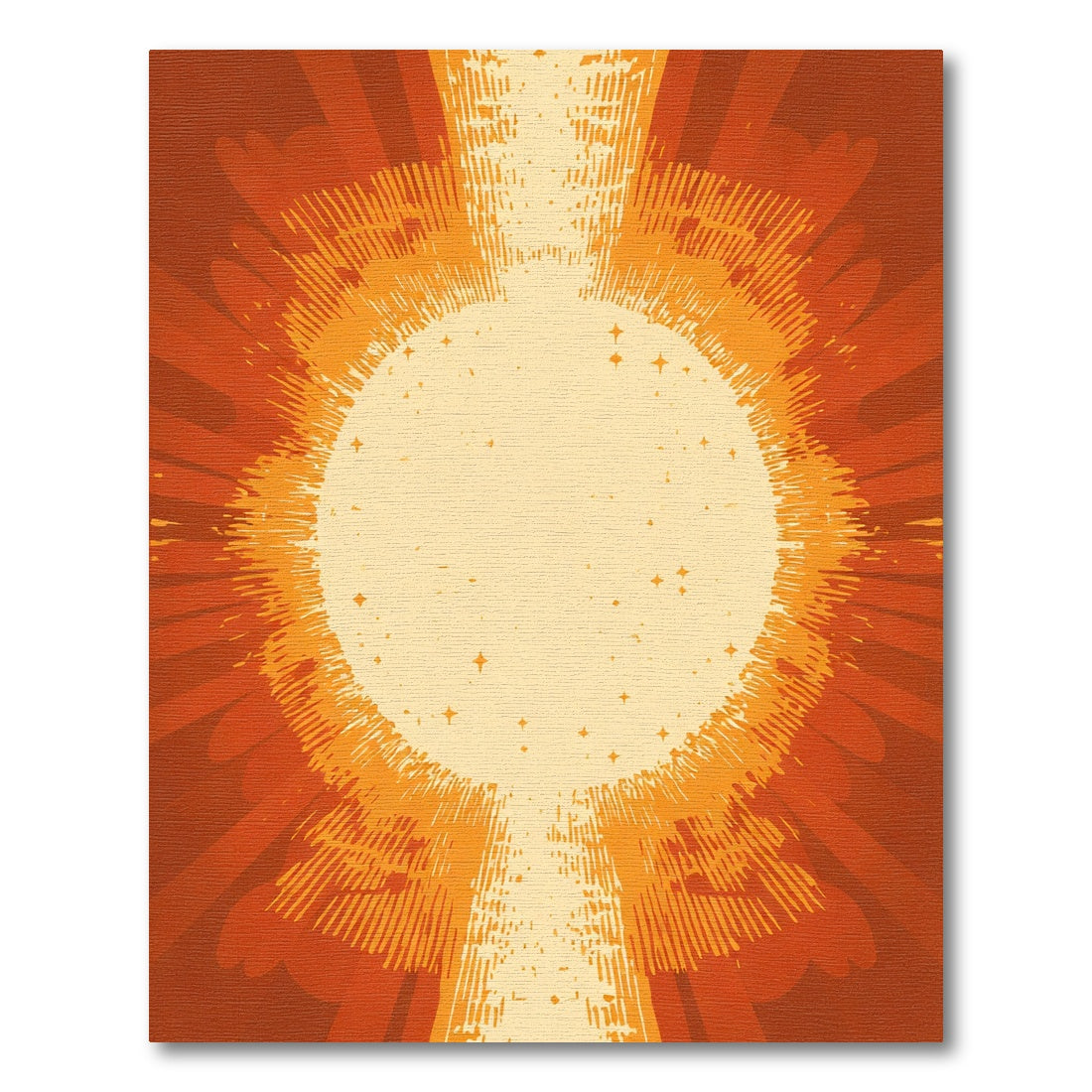 Radiant Orange Burst Starburst Rug