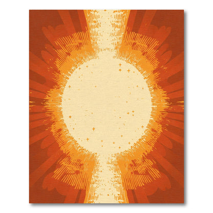 Radiant Orange Burst Starburst Rug