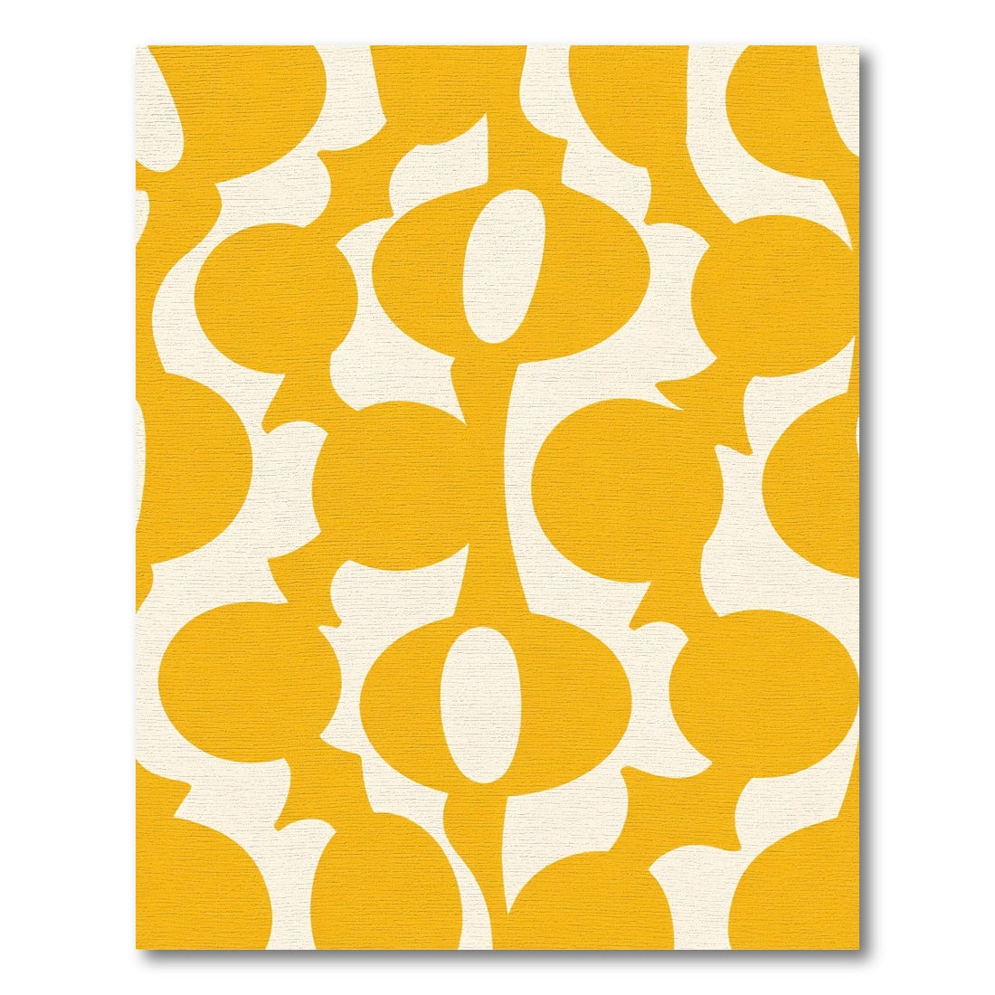 Golden Abstract Floral Medallion Rug