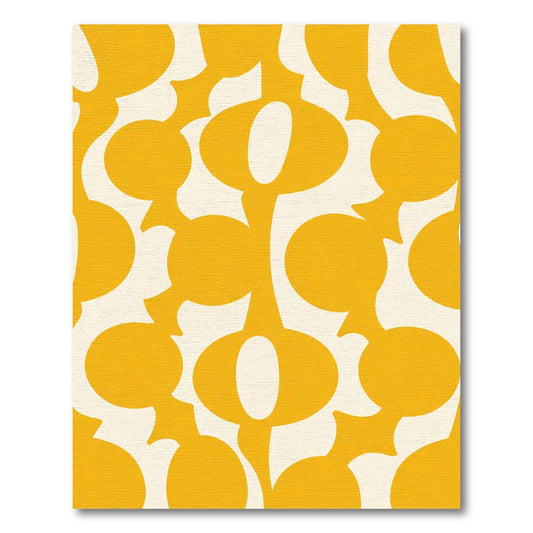 Golden Abstract Floral Medallion Rug