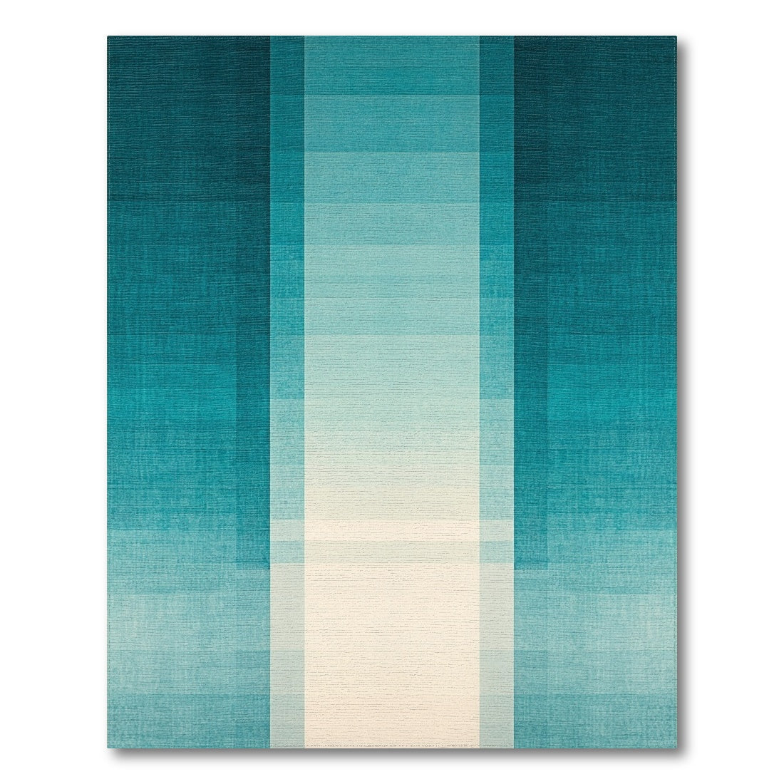 Teal Vertical Ombre Stripes Rug