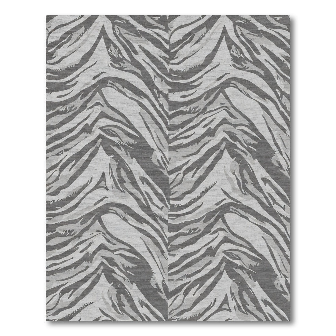 Monochromatic Gray Abstract Zebra Stripe Rug