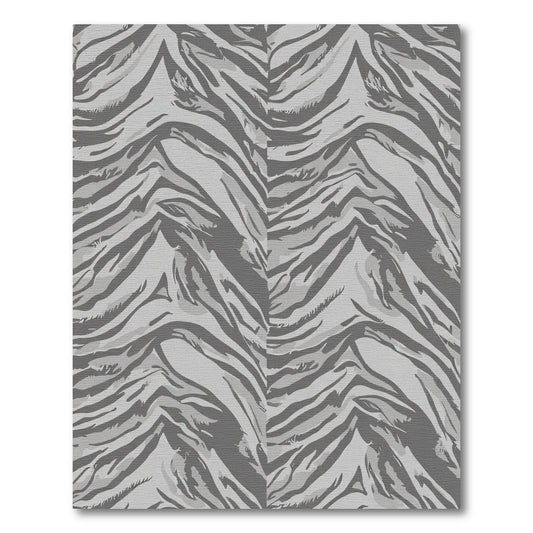 Monochromatic Gray Abstract Zebra Stripe Rug