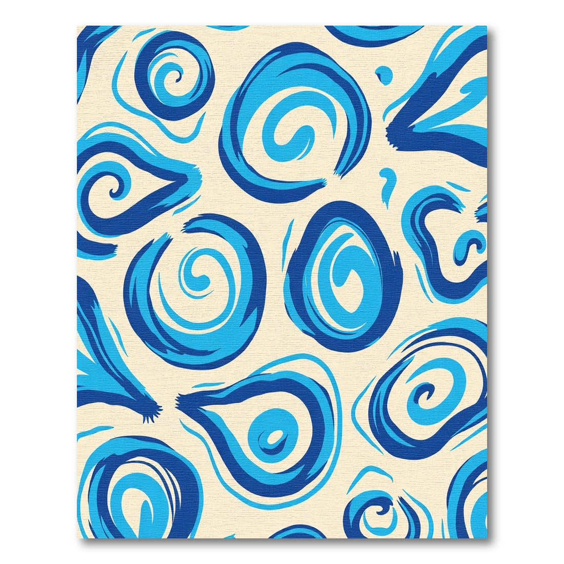 Cerulean Swirl Abstract Brushstrokes Rug