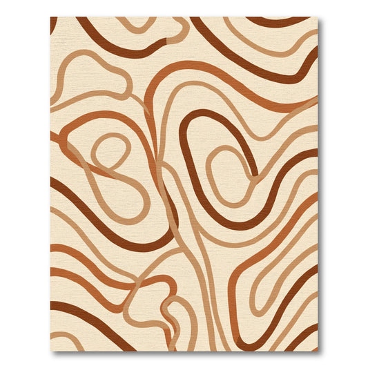 Earthy Wavy Lines Abstract Rug