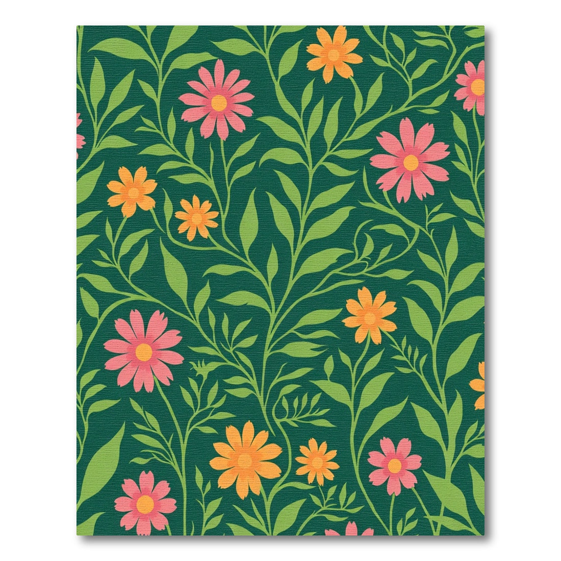 Pink Orange Blossom Vine Garden Rug