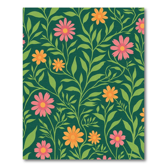 Pink Orange Blossom Vine Garden Rug