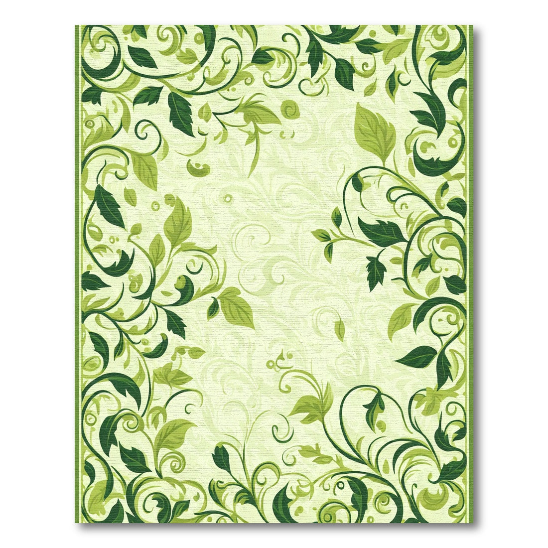 Virensant Scrolling Leaf Garland Rug