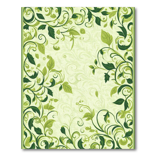 Virensant Scrolling Leaf Garland Rug