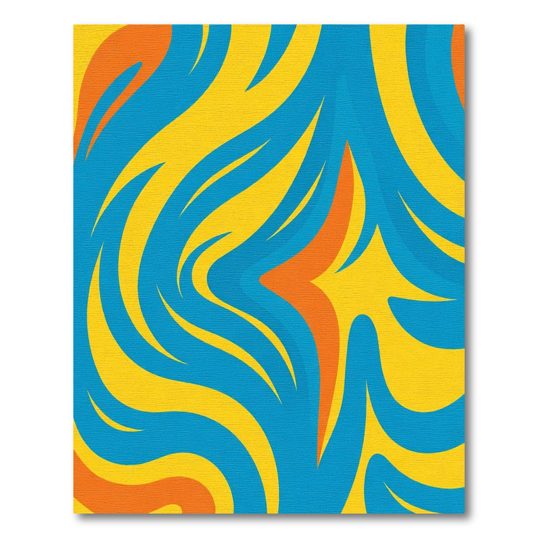 Bold Orange Blue Yellow Swirl Rug