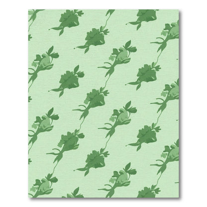 Green Floral Vine Repeating Rug