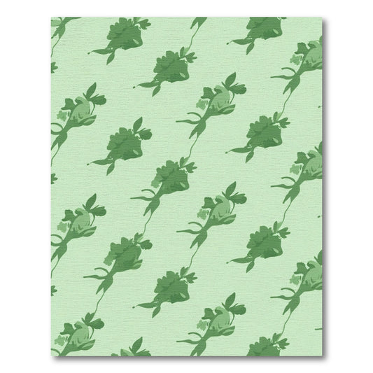 Green Floral Vine Repeating Rug