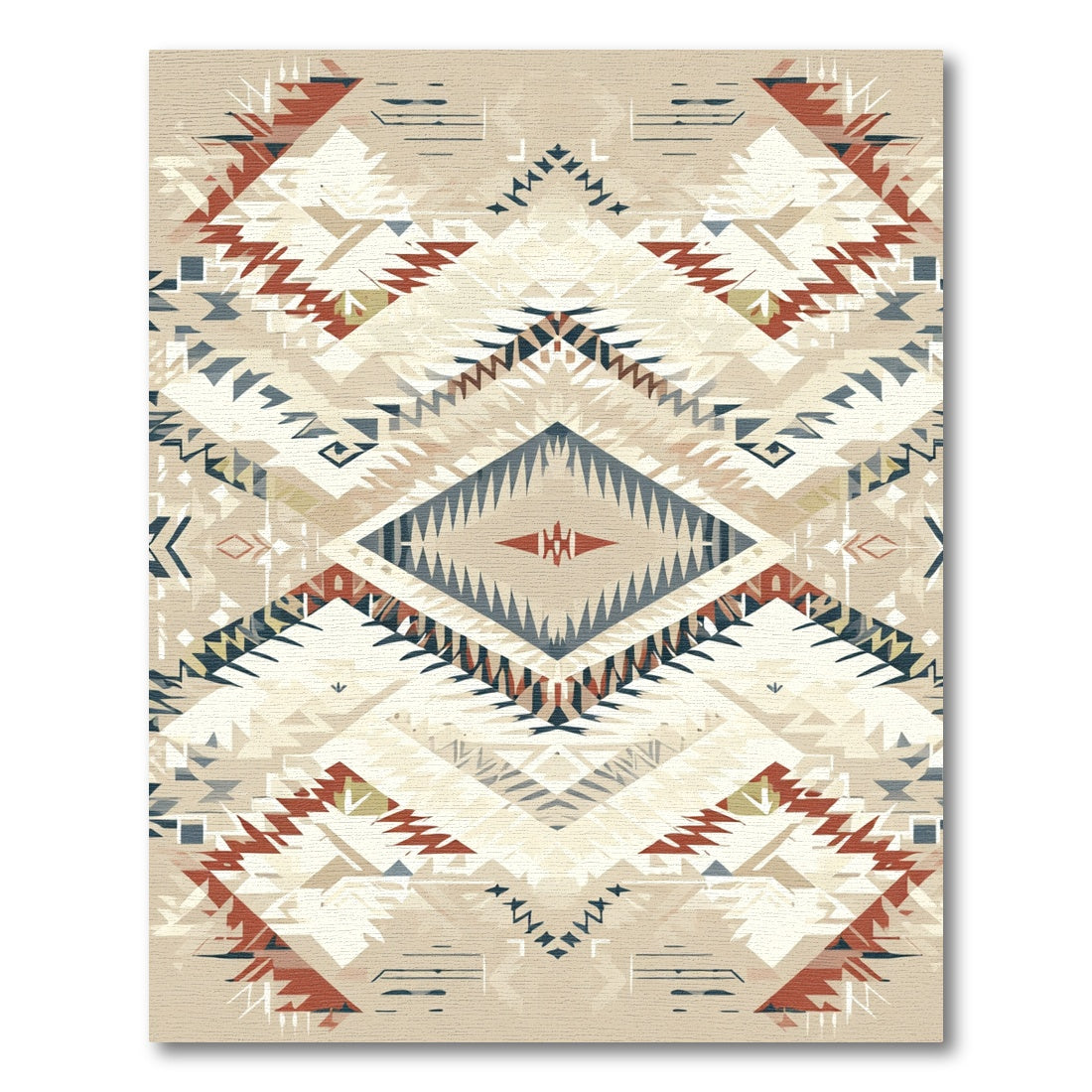Geometric Diamond Southwest Tribal Arrangement Rug
