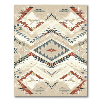 Geometric Diamond Southwest Tribal Arrangement Rug