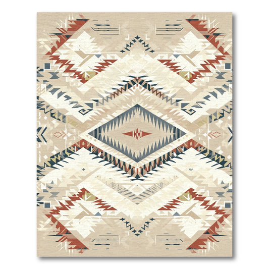 Geometric Diamond Southwest Tribal Arrangement Rug