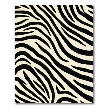 Bold Black Nude Zebra Stripes Rug
