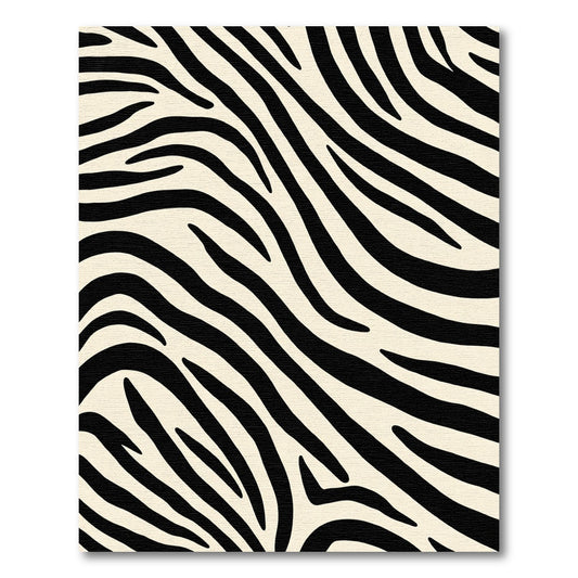 Bold Black Nude Zebra Stripes Rug
