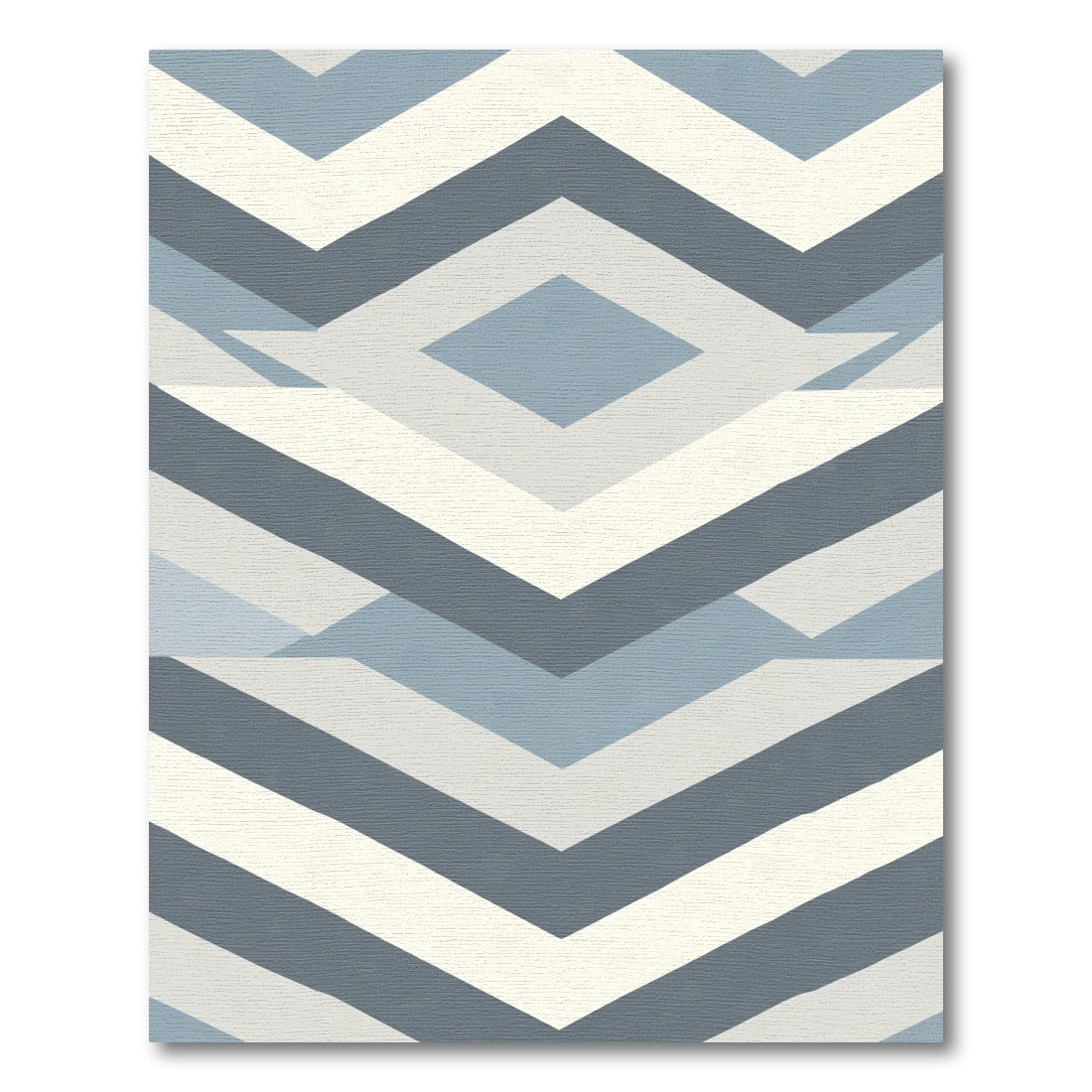 Geometric Chevron Diamond Blue Rug