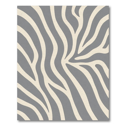 Gray Beige Abstract Zebra Stripes Rug