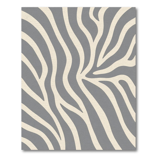 Gray Beige Abstract Zebra Stripes Rug