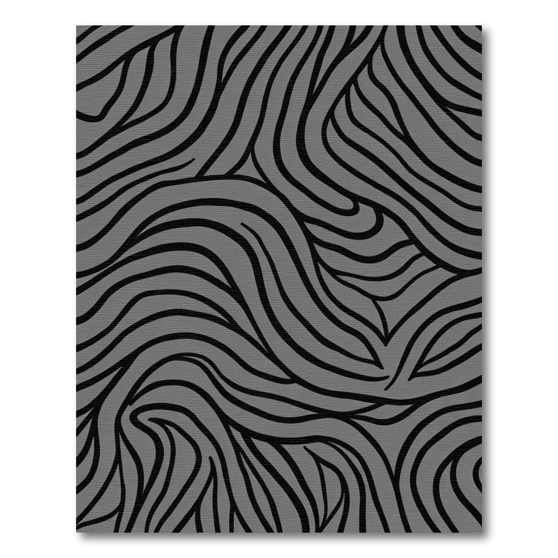 Graphite Gray Abstract Wavy Line Rug