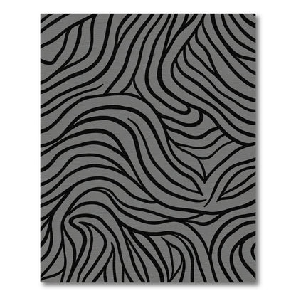 Graphite Gray Abstract Wavy Line Rug