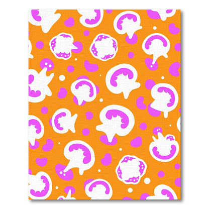 Orange Pink White Abstract Blob Rug