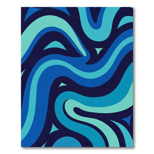 Deep Blue Aqua Swirls Rug