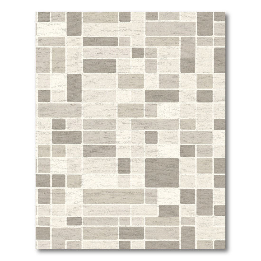 Subtle Gray Rectangular Mosaic Rug