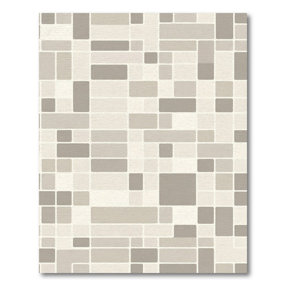 Subtle Gray Rectangular Mosaic Rug