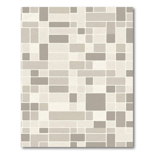 Subtle Gray Rectangular Mosaic Rug