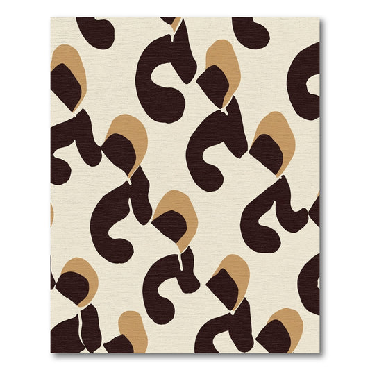 Earthy Brown Abstract Leopard Spots Rug
