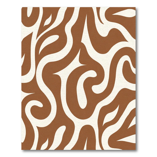 Organic Brown and Cream Swirl Rug